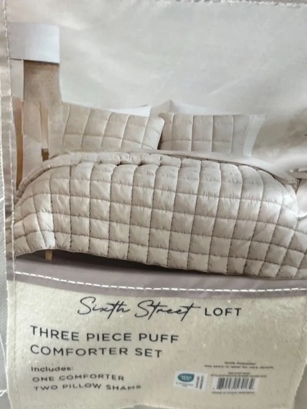Sixth Street Loft Sheer Nude 3 Piece Full/Queen Comforter Set 90”x90”